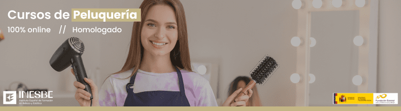 Banner promocional de cursos de peluquería online de Inesbe